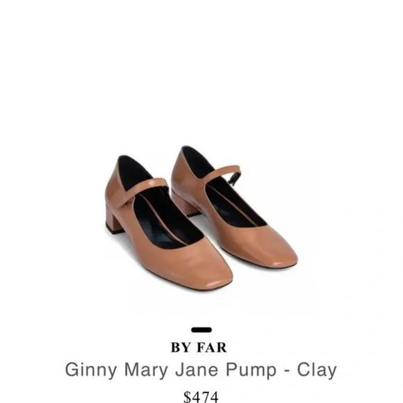 $474 BY FAR Ginny Mary Jane Pump - Clay - Picture 1 of 7